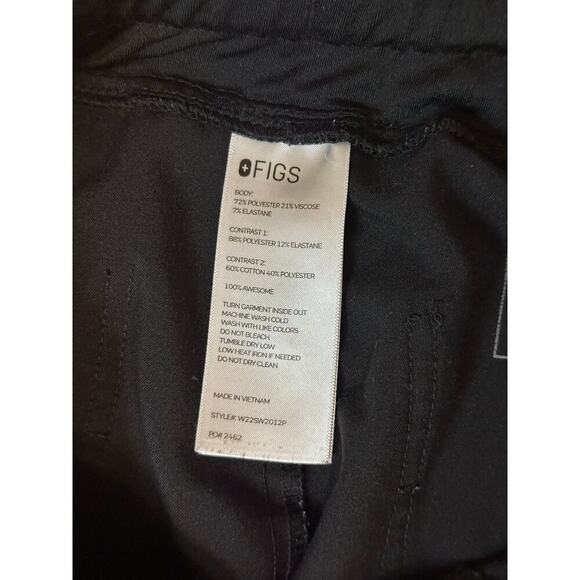 Figs Zamora Jogger Scrub Pants BLACK Large Petite - Picture 4 of 5